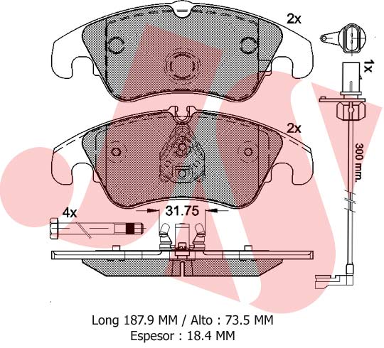 PASTILLA DE FRENO DEL AUDI A4/A5/Q5 (CON SENSOR)