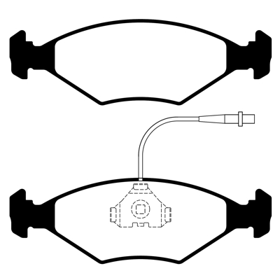 PASTILLA DE FRENO DEL DUNA/UNO/REGATTA 85/... (C/S MONOPOLAR TRABA GUIA DE PISTÓN: Ø 37 MM -90)