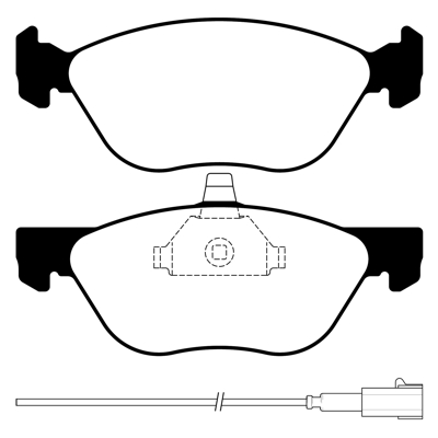 PASTILLA DE FRENO FIAT MAREA WEEKEND (2.0-2.4-TD-1.8)/ALFA ROMEO 145/155/156/166 /SPIDER 96/... (C/SENSOR)