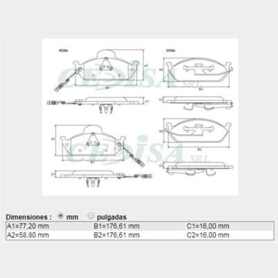 PASTILLA DE FRENO DEL MERCEDES BENZ 320/230