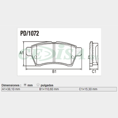 PASTILLA DE FRENO TRAS NISSAN FRONTIER X-TERRA 06/08 (15,9)