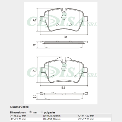 PASTILLA DE FRENO DEL MINI: COOPER 09/.... (1.6)