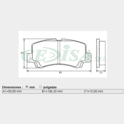 PASTILLA DE FRENO DEL CHERY FACE 10/... (1.3-D 15)