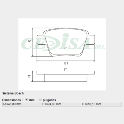 PASTILLA DE FRENO TRAS CITROEN C4 PICASSO/PEUGEOT 307