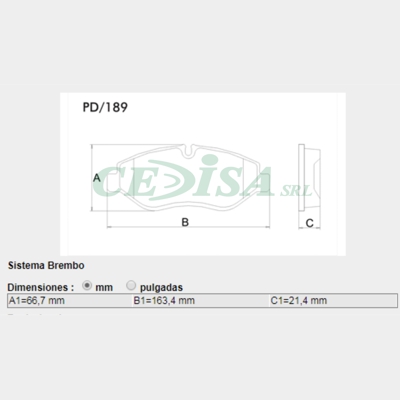 PASTILLA DE FRENO DEL IVECO DAILY 50-13 ELECTRONIC