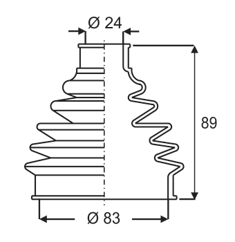 FUELLE TRANSMISION- FIAT PALIO  (97...) - SIENA (97.) - STRADA (99.)  RUEDA IZQ-DER