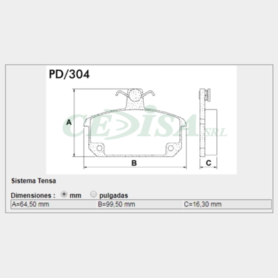 PASTILLA DE FRENO DEL R4 S/R12/R18/R5 (1.4)(CALIPER GIRLING-COLETTE)
