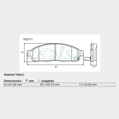 PASTILLA DE FRENO DEL MITSUBISHI L-200 TRITON 08/...