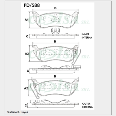 PASTILLA DE FRENO TRAS JEEP LIBERTY 04/... /WRANGLER 06/...