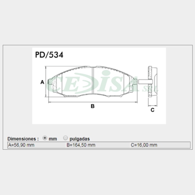PASTILLA DE FRENO NISSAN FRONTIER 03/04 /TERRANO D-22 (4X4)/XTERRA 03/04
