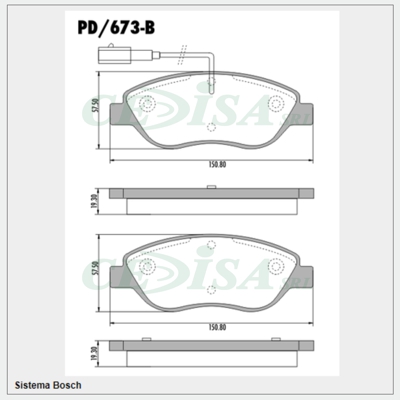 PASTILLA DE FRENO DEL FIAT BRAVO 10/... (1.4-16V-19.3)  - STILO