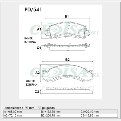 PASTILLA DE FRENO DEL ALFA ROMEO 155 - 156 - 164- 166