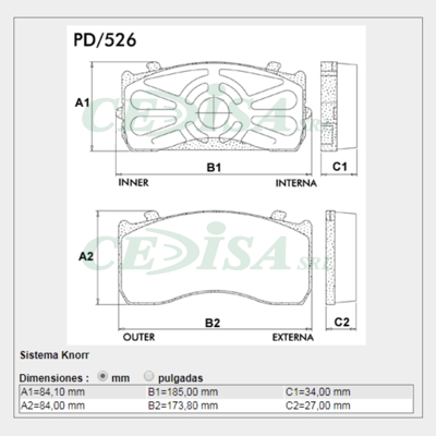 PASTILLA DE FRENO MERCEDES BENZ ACCELO 915-C 03/... /ATEGO SERIE 7/8/9/10 98/... (SIST.KNORR)