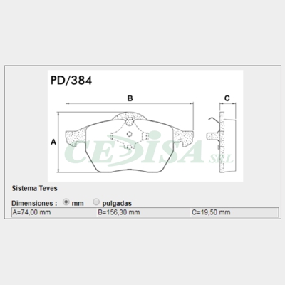 PASTILLA DE FRENO DEL VW PASSAT - AUDI A6 - QUATTRO