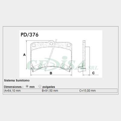 PASTILLA DE FRENO DEL FORD ESCORT LX 1 91/96 /MAZDA 323