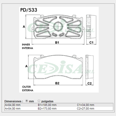 PASTILLA DE FRENO MERCEDES BENZ ACCELO 915-C 04/07 /ATEGO SERIE 7/8/9/10 98/...