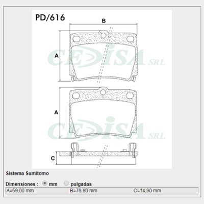 PASTILLA DE FRENO TRAS MITSUBISHI MONTERO - PAJERO SPORT 98/... (2.5 TD-3.0-V6)