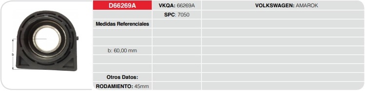 CENTRO CARDAN - VW AMAROK  45 mm