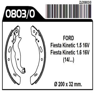 ZAPATA CON CINTA FRAS-LE  - FORD FIESTA  / MOTOR SIGMA (97 / 01-05)