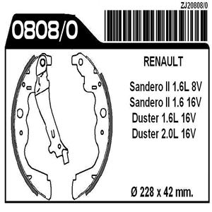 ZAPATAS DE FRENO RENAULT DUSTER 1.6L 2.0L 16V 12/ SANDERO II 1.6L 8V /15 - ESPRESS-DAIA DOKKER ( SH-0808 )