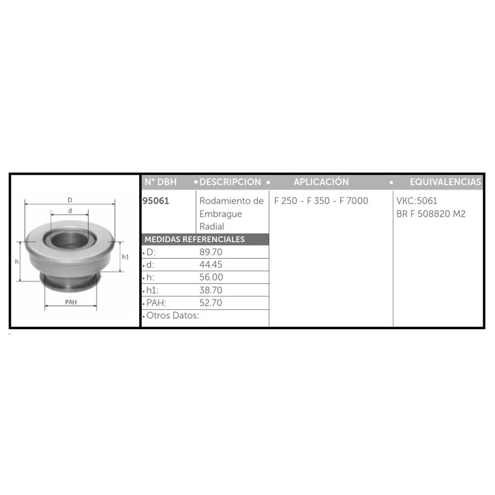 CRAPODINA DE EMBRAGUE FORD F250/350/7000 (VKC5061)