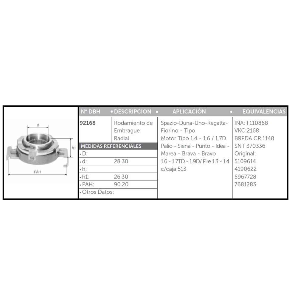 CRAPODINA DE EMBRAGUE MECANICA FIAT FIORINO/DOBLO/PALIO/SIENA/STRADA/IDEA/UNO/REGATA