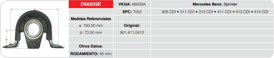 CENTRO CARDAN - MERCEDES BENZ SPRINTER