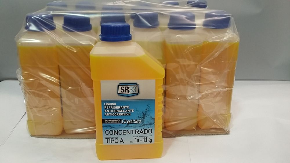 LIQUIDO ANTICONGELANTE (ORGANICO) SR33 1 LITRO (AMARILLO) x 12