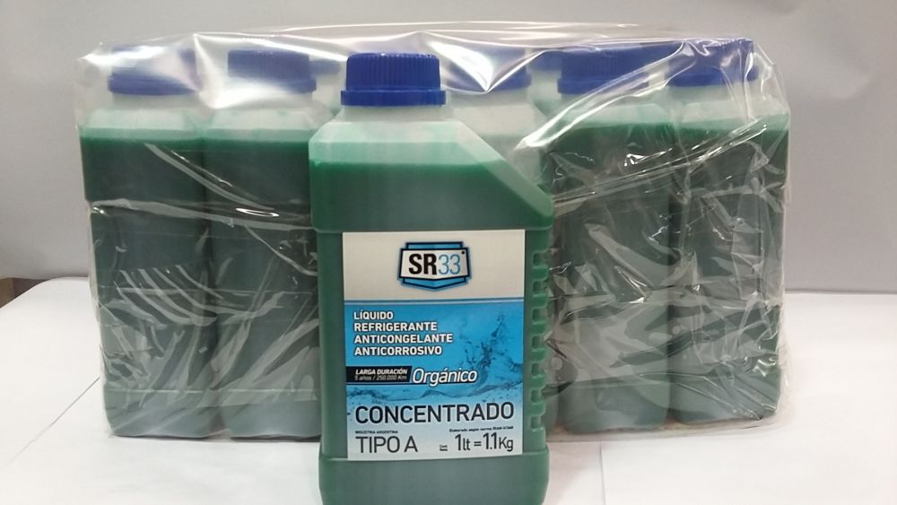 LIQUIDO ANTICONGELANTE (ORGANICO) SR33 1 LITRO (VERDE) x  12