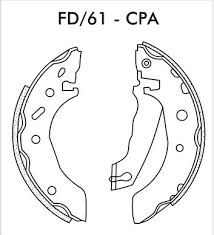ZAPATA CON CINTA FRAS-LE - "CELTA (09/ )   PRISMA (07 / 11)" - 1RA. 4,00 / 6,50 MM - VARGA Ø:80MM ANCHO: 32