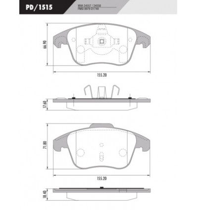 PASTILLA DE FRENO DEL CITROEN C4 GRAND PICASSO/C4 LOUNGE/DS4/PEUGEOT 307