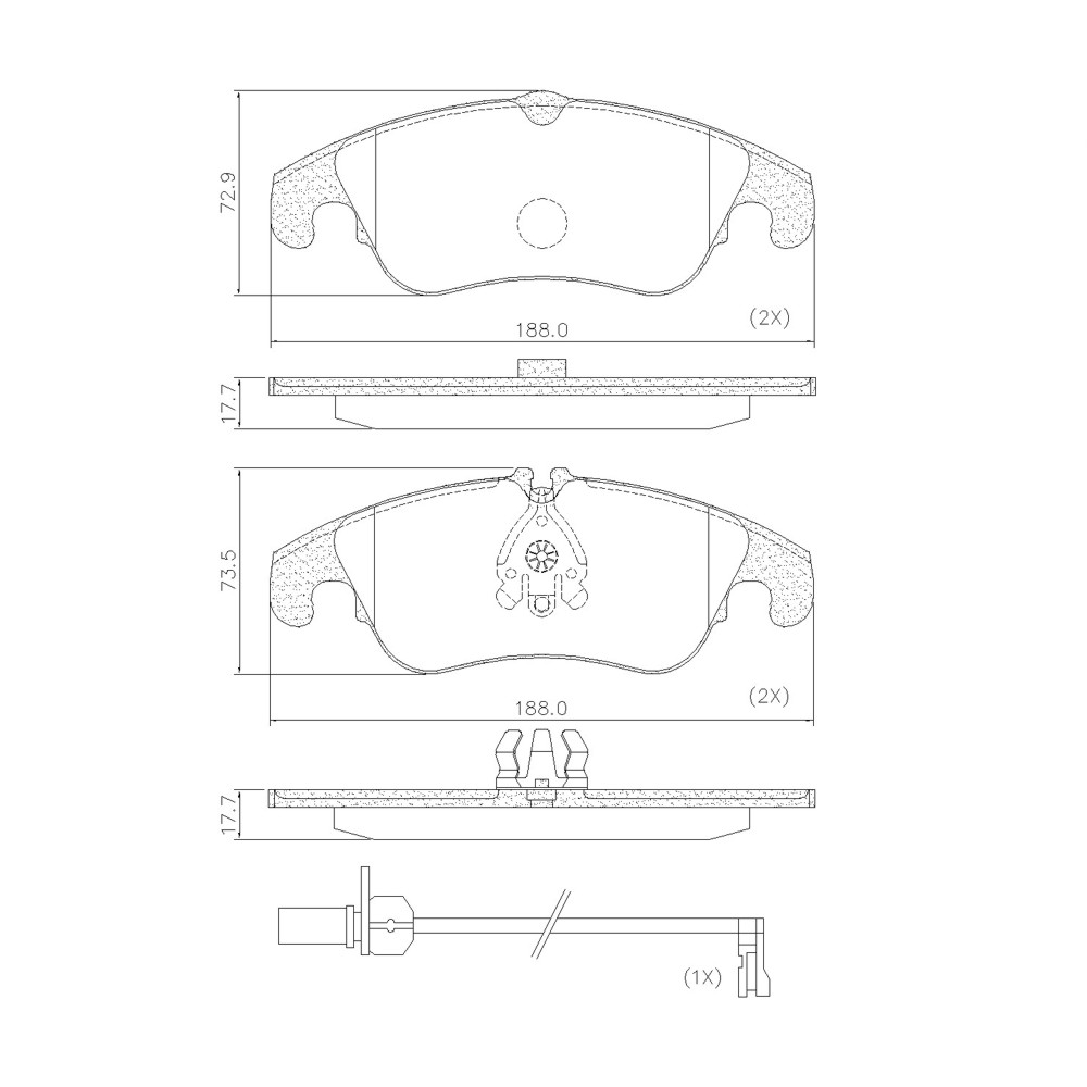 PASTILLA DE FRENO DEL AUDI A4 08/... (2.7-3.2-QUATTRO)/A5 08/... (3.0-3.2-FSI-V6)/Q5  08/... (2.0-TFSI-3.2-V6)
