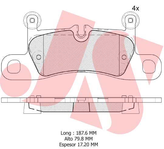 PASTILLA DE FRENO TRAS VW TOUAREG/CAYENE