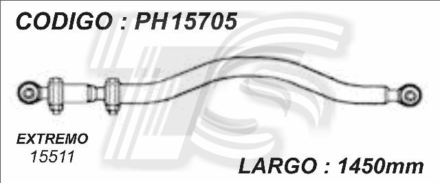 BARRA ENTRE RUEDAS DE DIRECCION - FORD CARGO 814 - 815 - 914 - 915 REGULABLE - LARGO 1450 MM.