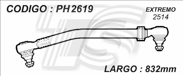 BARRA DE DIRECCION MERCEDES BENZ 1316-1314-1315-1318-1329-1320- LARGO 832MM