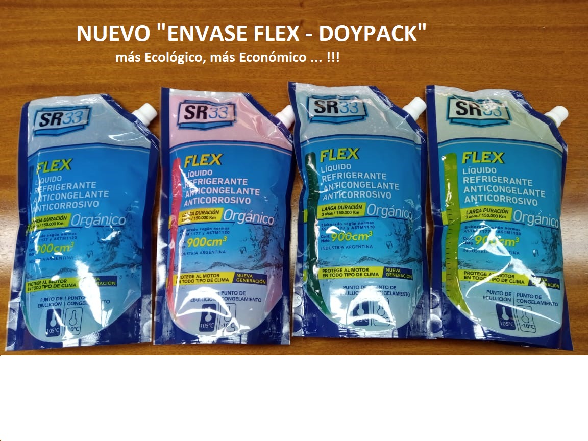 LIQUIDO ANTICONGELANTE ORGANICO VERDE - DOYPACK 900CC (CAJA POR 12 UNIDADES)