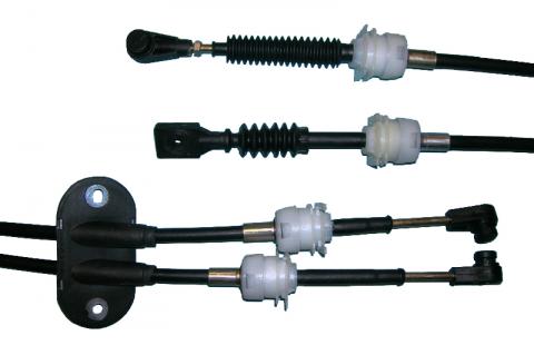 CABLE CAMBIO DE VELOCIDAD- FORD ECOSPORT 4 X2 - FIESTA  02/09   (2 CABLES UNIDOS CON GOMA)