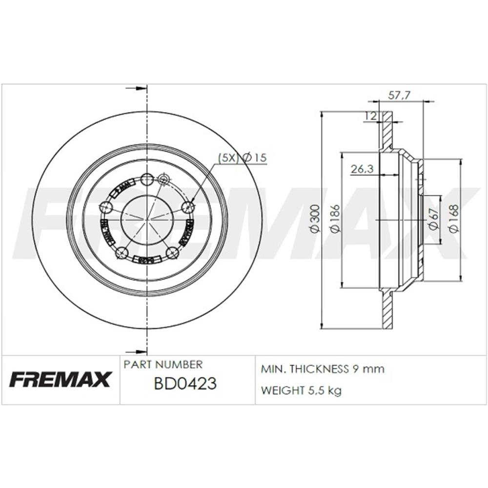 DISCO DE FRENO SÓLIDO TRASERO- MERCEDES BENZ VITO - ( 300 MM)