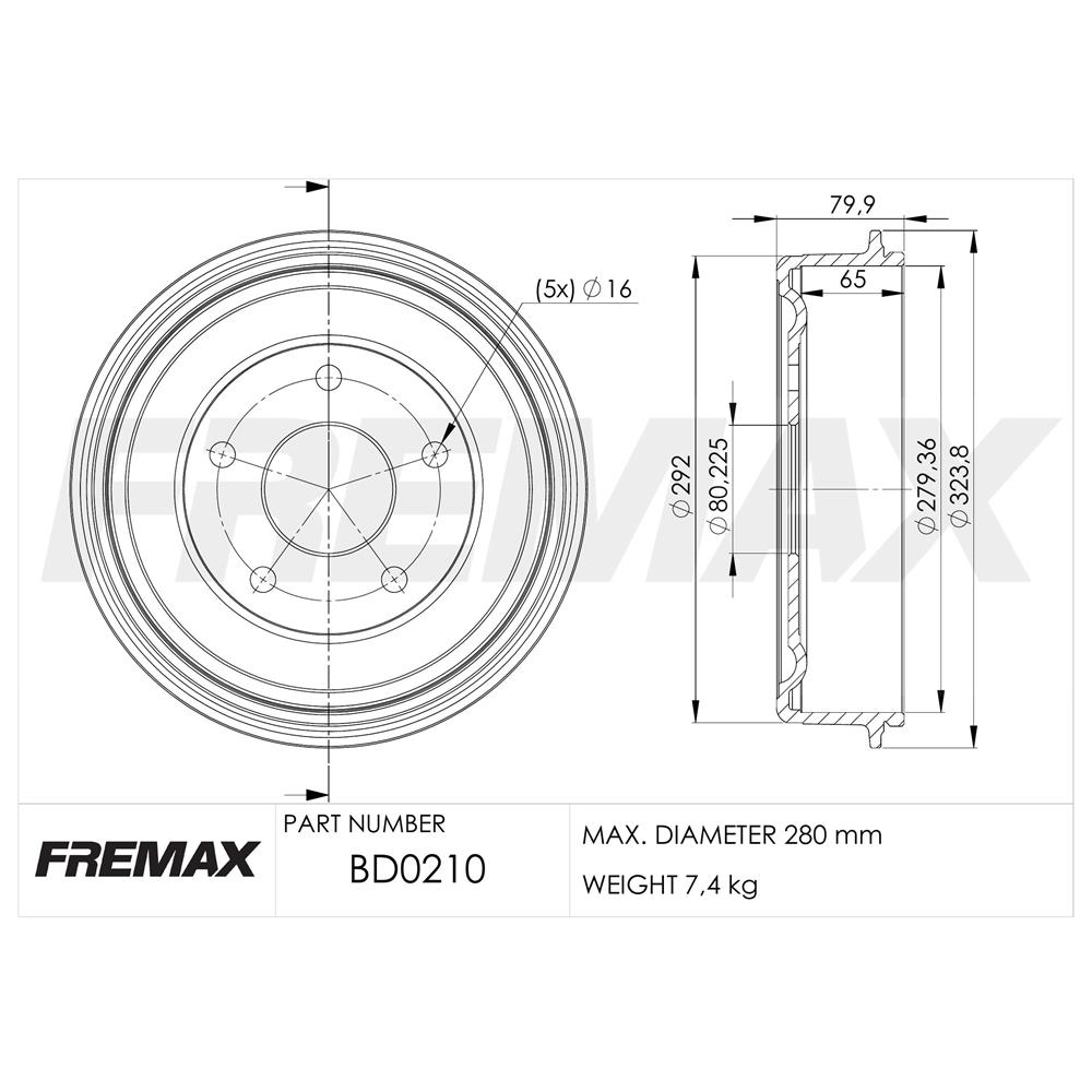 CAMPANA DE FRENO DELANTERA FORD F-100 66/81