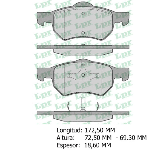 PASTILLA DE FRENO DEL DODGE CHRYSLER/CARAVAN III 00/... (3.3)