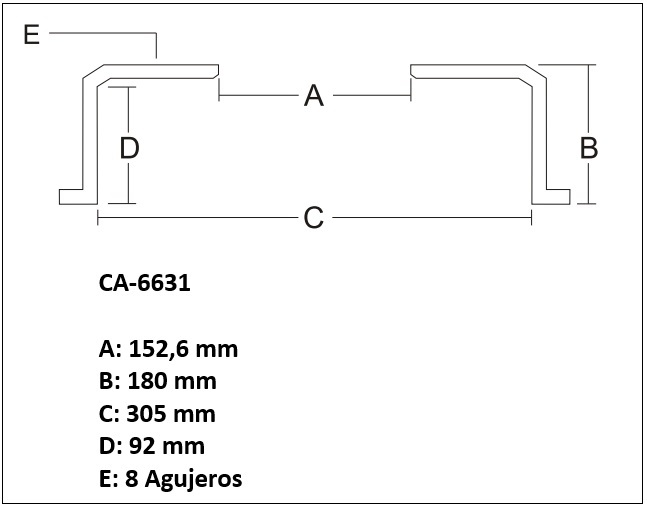 CAMPANA DE FRENO TRAS FORD F-400 85/92 305 mm (8 AGUJEROS)