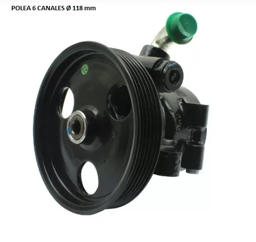 BOMBA DE DIRECCION HIDRAULICA - FORD FIESTA MAX/ECOSPORT 02/.. CON POLEA 6 CANALES Ø 118 MM