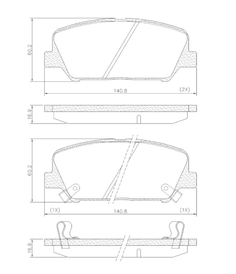 PASTILLA DE FRENO KIA MOTORS OPTIMA 13/... (D 16,9)