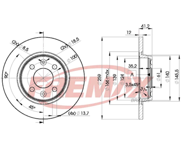 DISCO DE FRENO DEL RENAULT LOGAN/SANDERO 07/... (1.6-8V-SOLIDO)