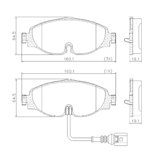 PASTILLA DE FRENO DEL VOLSWAGEN GOLF 15/... (1.4 TSI) /GOLF 14/... (1.6-2.0) TAOS 2021/