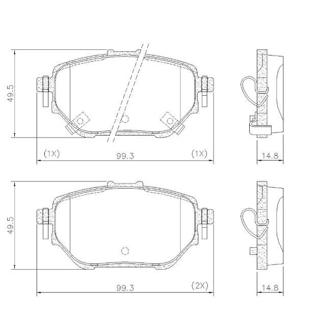 PASTILLA DE FRENO TRASERAS TOYOTA COROLLA 2.0 16V CVT - 1.8 - HYBRIDO (20»)