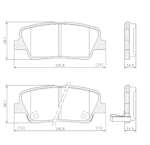 PASTILLA DE FRENO TRAS HYUNDAI SANTA FE 10/... (2.4-2.7-3.5-16V-4X4)/KIA MOTORS SORENTO 10/....