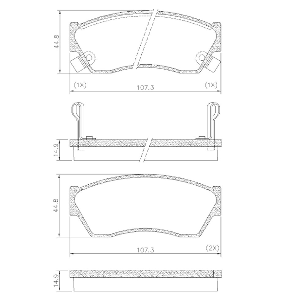 PASTILLA DE FRENO DEL SUZUKI MARUTI ALTO 94/... (1.0 EL) /SWIFT 89/95 (1.0 GA/GL)