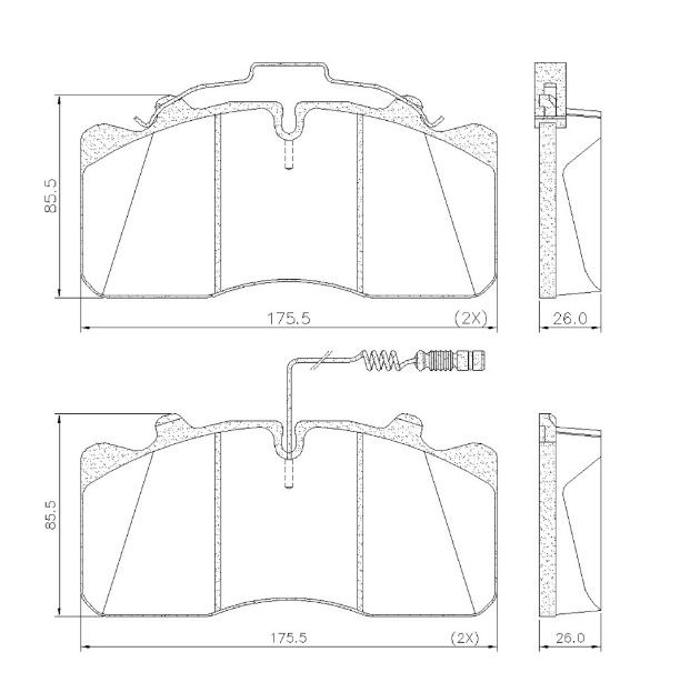 PASTILLA DE FRENO MERCEDEZ BENZ 712-C/812 98/... /814/914 (C ELECTRONICOS SIST. WABCO PERROT)
