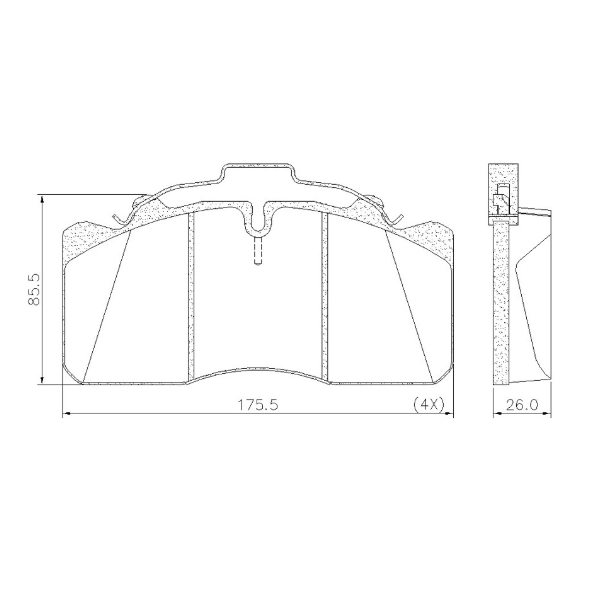PASTILLA DE FRENO MERCEDES BENZ 712-C/812 98/.../814/914 (C ELECTRONICOS-SIST. WABCO PERROT)